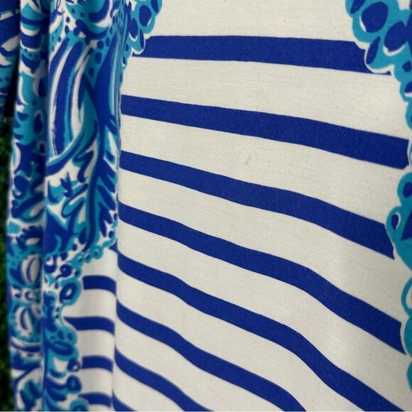 Lilly Pulitzer Nila Striped Blue Shift Dress Sz M - Picture 8 of 12